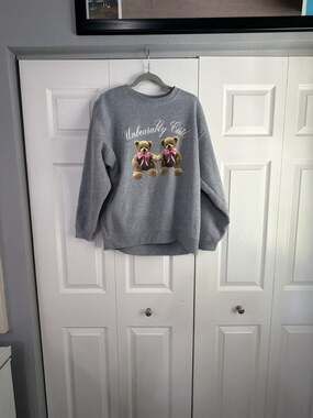 Refuge Athletics Unbearably Cute Teddy Bear Crewneck Sweatshirt